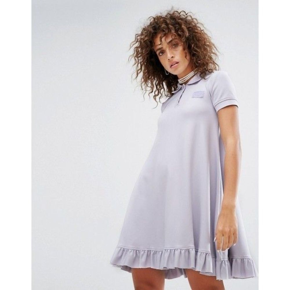 Puma X Fenty by Rihanna Ruffled Swing Hem Polo Dress, Lavender Size XS